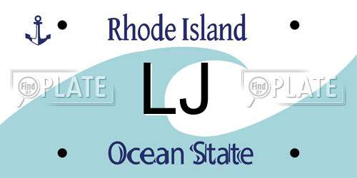 LJ Rhode Island License Plate