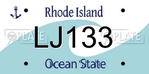LJ133 Rhode Island License Plate