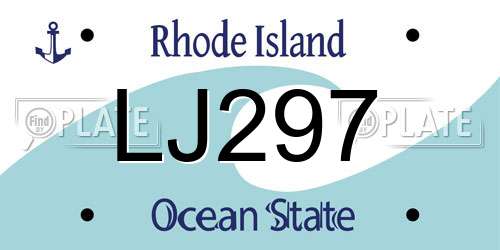 LJ297 Rhode Island License Plate