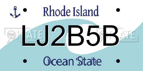 LJ2B5B Rhode Island License Plate