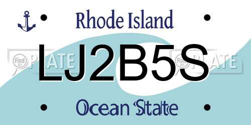 LJ2B5S Rhode Island License Plate