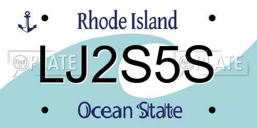 LJ2S5S Rhode Island License Plate
