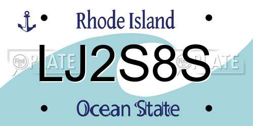 LJ2S8S Rhode Island License Plate