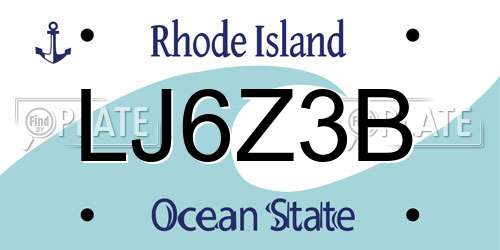 LJ6Z3B Rhode Island License Plate