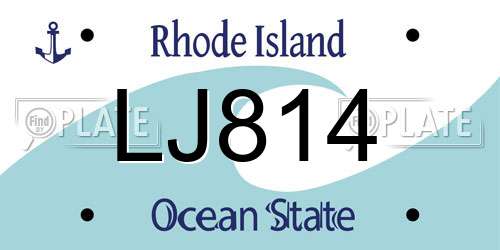 LJ814 Rhode Island License Plate