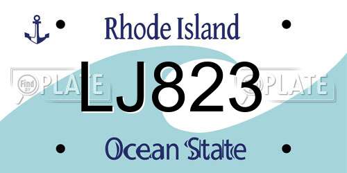 LJ823 Rhode Island License Plate