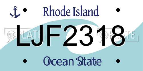 LJF2318 Rhode Island License Plate