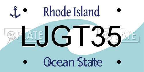 LJGT35 Rhode Island License Plate