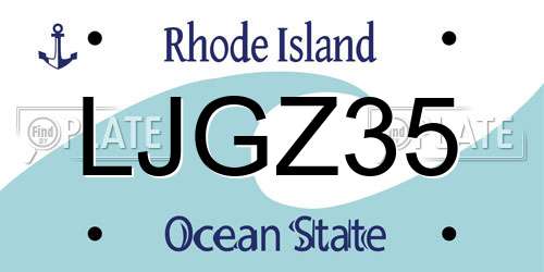 LJGZ35 Rhode Island License Plate