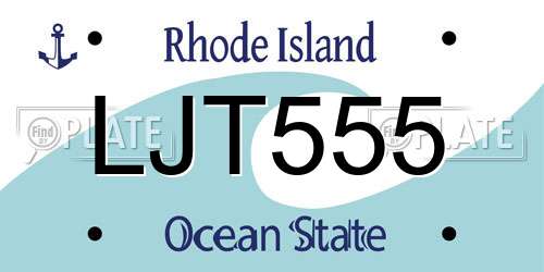 LJT555 Rhode Island License Plate