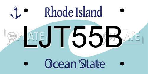 LJT55B Rhode Island License Plate