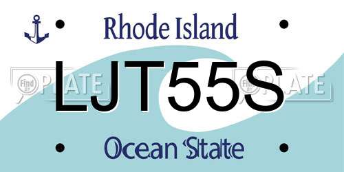 LJT55S Rhode Island License Plate