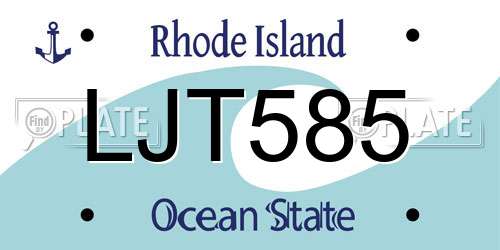 LJT585 Rhode Island License Plate