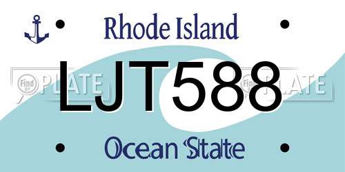 LJT588 Rhode Island License Plate