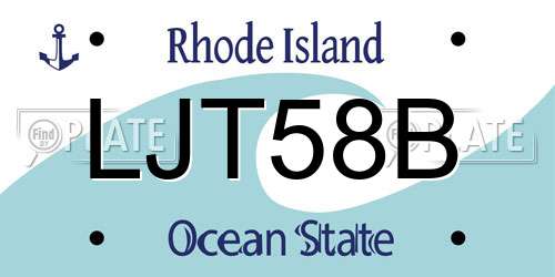 LJT58B Rhode Island License Plate