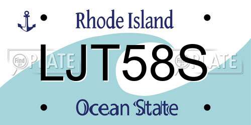 LJT58S Rhode Island License Plate