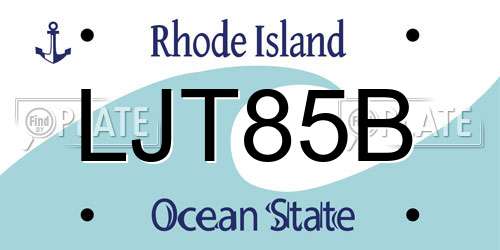 LJT85B Rhode Island License Plate