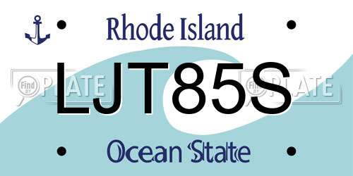 LJT85S Rhode Island License Plate