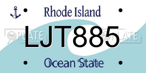 LJT885 Rhode Island License Plate