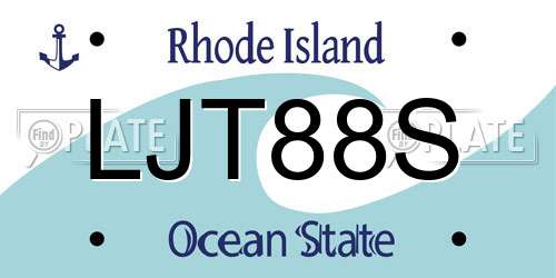 LJT88S Rhode Island License Plate