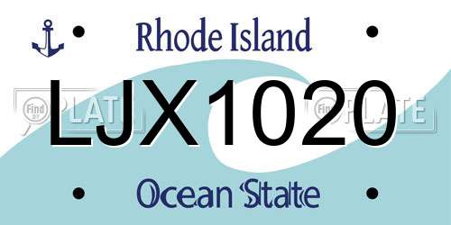 LJX1020 Rhode Island License Plate
