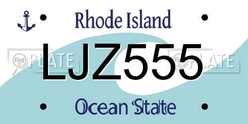 LJZ555 Rhode Island License Plate