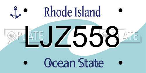 LJZ558 Rhode Island License Plate