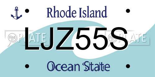 LJZ55S Rhode Island License Plate