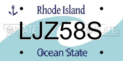 LJZ58S Rhode Island License Plate