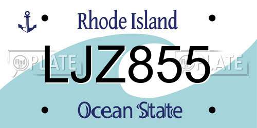 LJZ855 Rhode Island License Plate