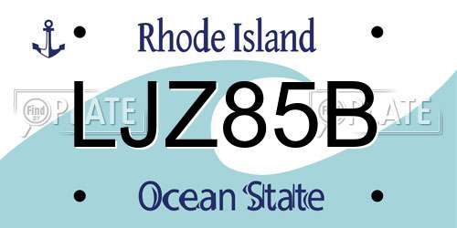 LJZ85B Rhode Island License Plate