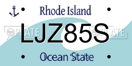 LJZ85S Rhode Island License Plate