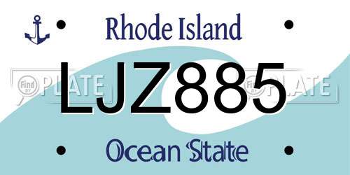 LJZ885 Rhode Island License Plate