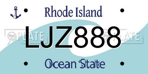 LJZ888 Rhode Island License Plate