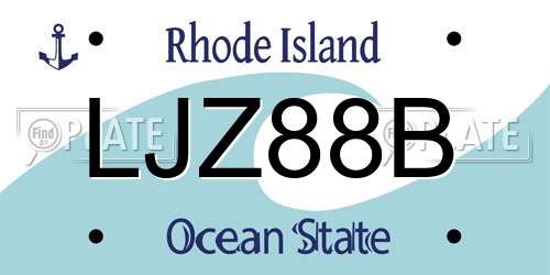 LJZ88B Rhode Island License Plate