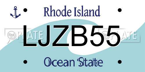 LJZB55 Rhode Island License Plate