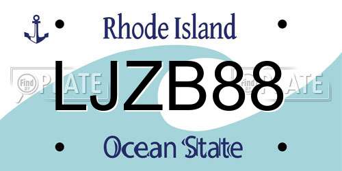 LJZB88 Rhode Island License Plate