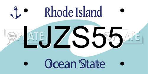 LJZS55 Rhode Island License Plate