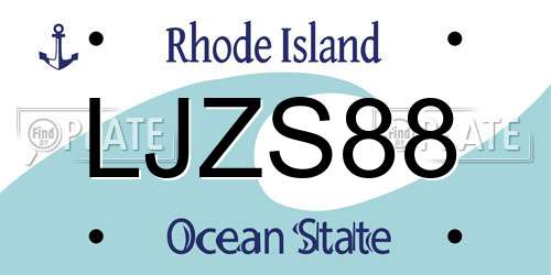 LJZS88 Rhode Island License Plate