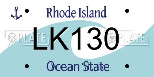 LK130 Rhode Island License Plate