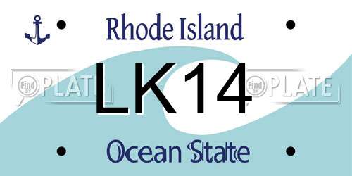 LK14 Rhode Island License Plate