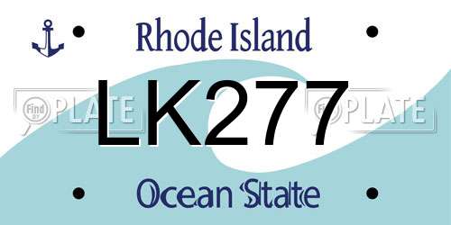 LK277 Rhode Island License Plate