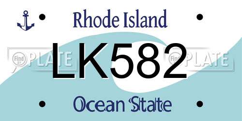 LK582 Rhode Island License Plate