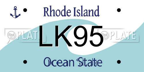 LK95 Rhode Island License Plate