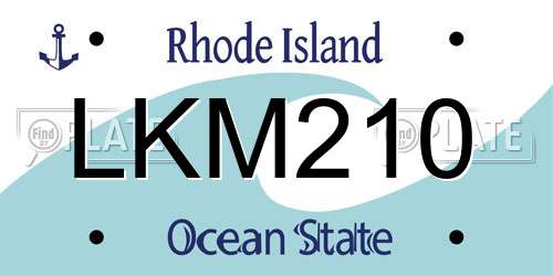 LKM210 Rhode Island License Plate