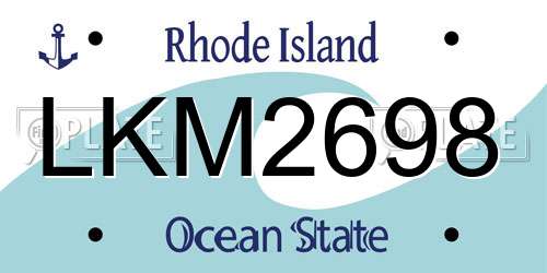 LKM2698 Rhode Island License Plate