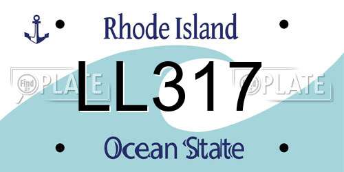 LL317 Rhode Island License Plate