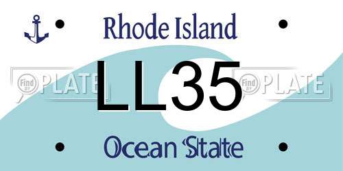 LL35 Rhode Island License Plate