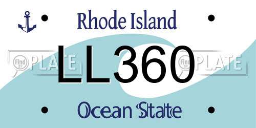 LL360 Rhode Island License Plate