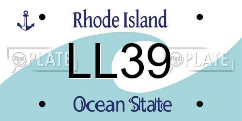 LL39 Rhode Island License Plate